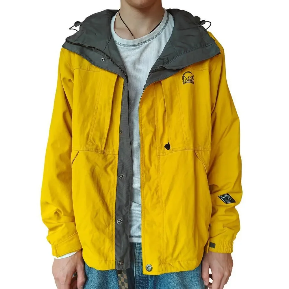Mens Sorel Omni Tech Waterproof Winter Zip Up Yellow Jacket Size M